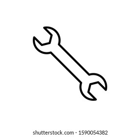 Wrench and screwdriver icon vector logo template flat style