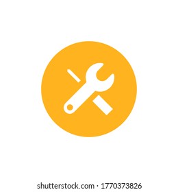 wrench and screwdriver icon vector on white background