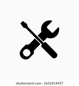 Llave inglesa y destornillador icono Vector Plantilla