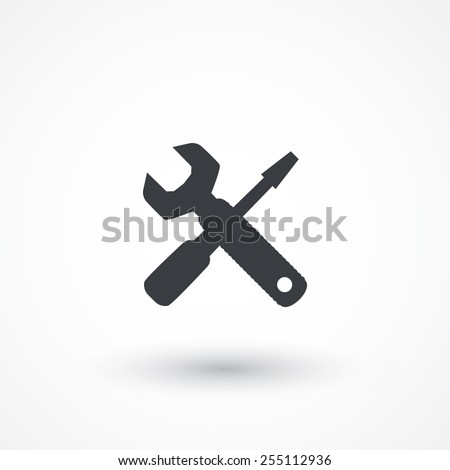 Wrench and screwdriver icon for web design. Setting icon