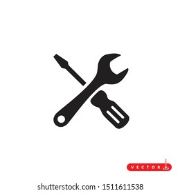 Wrench & screwdriver icon/symbol/Logo Design. Vector Template Illustration.