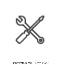 Wrench and screwdriver line icon. linear style sign for mobile concept and web design. Manual setting tool outline vector icon. Symbol, logo illustration. Pixel perfect vector graphics