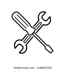 wrench and screwdriver - mechanic icon vector