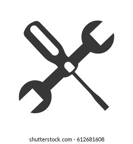 wrench and screwdriver mechanic tools icon