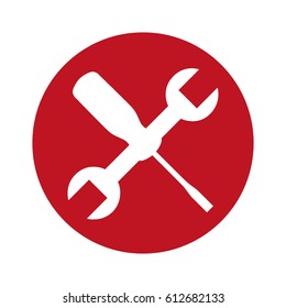wrench and screwdriver mechanic tools icon