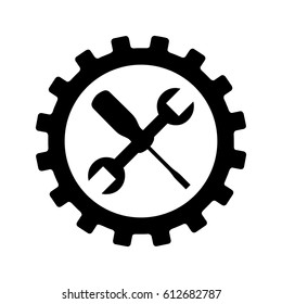 wrench and screwdriver mechanic tools icon