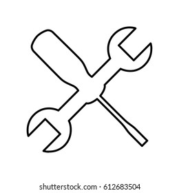 wrench and screwdriver mechanic tools icon