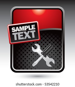 wrench and screwdriver red stylized ad
