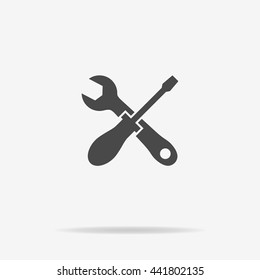 Wrench and screwdriver repair icon. Vector concept illustration for design.