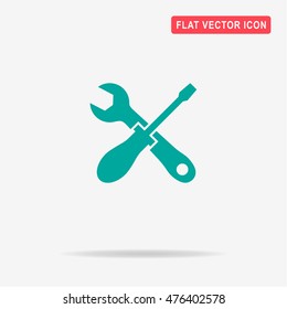 Wrench and screwdriver repair icon. Vector concept illustration for design.