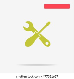 Wrench and screwdriver repair icon. Vector concept illustration for design.