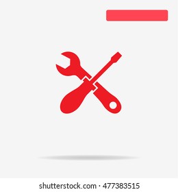 Wrench and screwdriver repair icon. Vector concept illustration for design.
