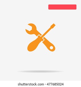 Wrench and screwdriver repair icon. Vector concept illustration for design.