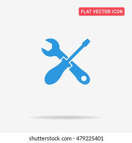 Wrench and screwdriver repair icon. Vector concept illustration for design.