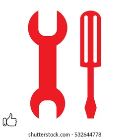 wrench, screwdriver, repair, icon, vector illustration EPS 10