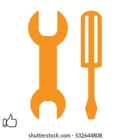 wrench, screwdriver, repair, icon, vector illustration EPS 10