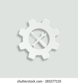 wrench and screwdriver - settings vector icon - paper illustration