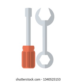 wrench and screwdriver tool symbol