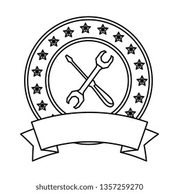wrench and screwdriver tools emblem