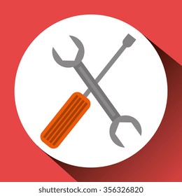 Wrench and screwdriver tools  graphic design, vector illustration eps10