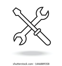 wrench and screwdriver. Tools icon