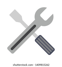 wrench and screwdriver tools icon cartoon vector illustration graphic design