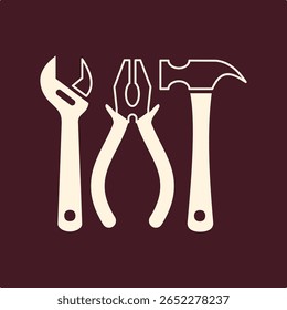 Llave y destornillador de moda útil importante diseño de Ilustración vectorial probablemente colorido background.eps