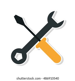 Wrench and screwdriver of Under construction concept