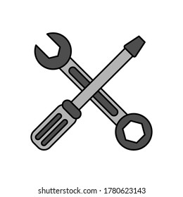 wrench and screwdriver vector design template illustration