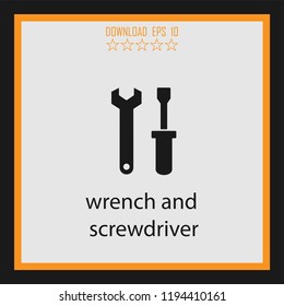 wrench and screwdriver  vector icon