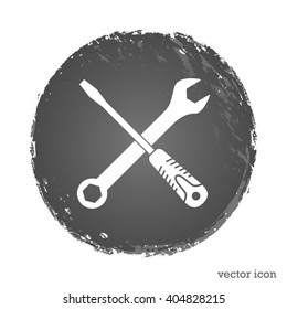 wrench and screwdriver vector icon