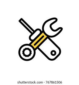 wrench screwdriver vector icon