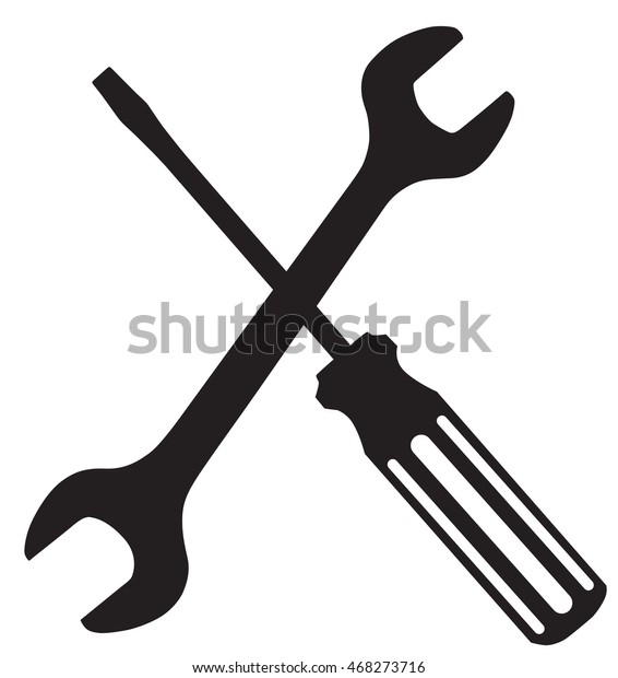 Wrench Screwdriver Vector Icon Isolated On Stock Vector (Royalty Free ...