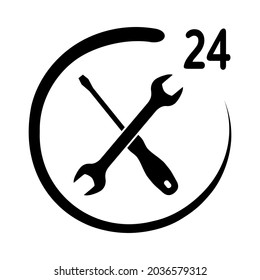 wrench and screwdriver, workshop icon