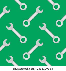 Wrench seamless pattern vector illustration. Suitable for backgrounds, wallpapers, fabrics, textiles, wrapping papers, printed materials, and many more.