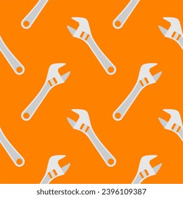 Wrench seamless pattern vector illustration. Suitable for backgrounds, wallpapers, fabrics, textiles, wrapping papers, printed materials, and many more.