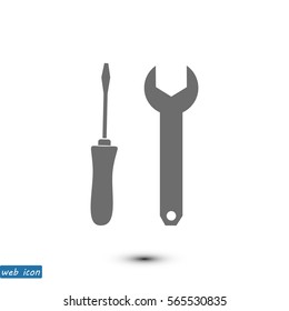 Wrench and secrewdriver icon, vector best flat icon, EPS
