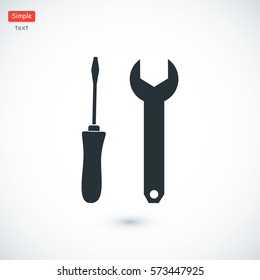 Wrench and secrewdriver icon, vector best flat icon, EPS