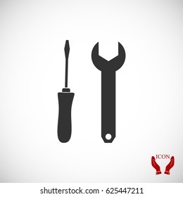 Wrench and secrewdriver icon, vector best flat icon, EPS