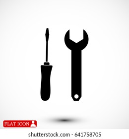 Wrench and secrewdriver icon, vector best flat icon, EPS