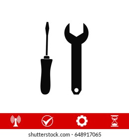 Wrench and secrewdriver icon, vector best flat icon, EPS