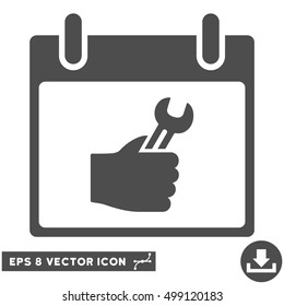 Wrench Service Hand Calendar Day icon. Vector EPS illustration style is flat iconic symbol, gray color.