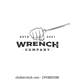 wrench and service logo  icon and vector