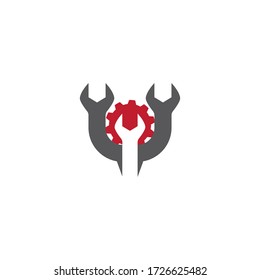 Wrench service Logo Template vector icon illustration design