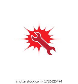 Wrench service Logo Template vector icon illustration design