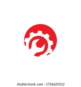 Wrench service Logo Template vector icon illustration design