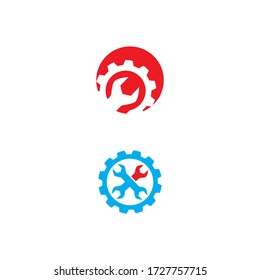 Wrench service Logo Template vector icon illustration design