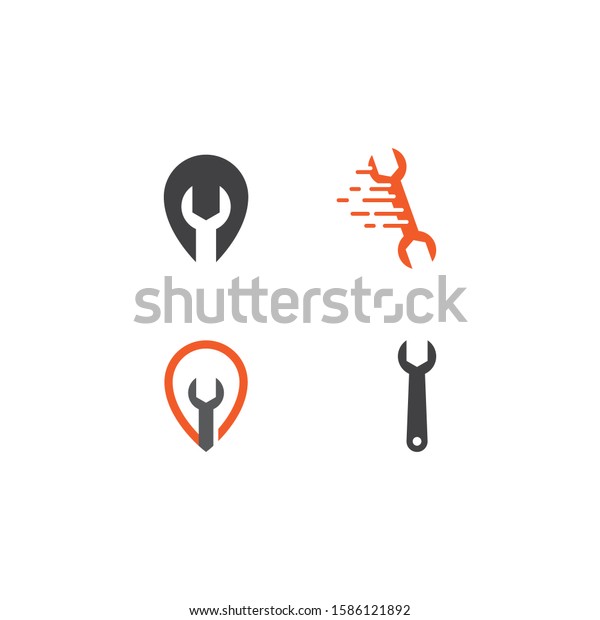 Wrench Service tool\
logo vector template