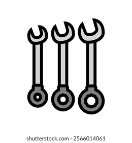 wrench set car repair tool color icon vector. wrench set car repair tool sign. isolated symbol illustration