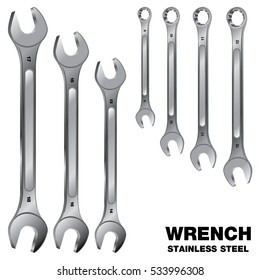 Wrench Set Isolated On White Background Stock Vector (Royalty Free ...